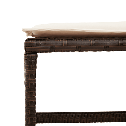 9 Piece Garden Dining Set with Cushions Brown Poly Rattan