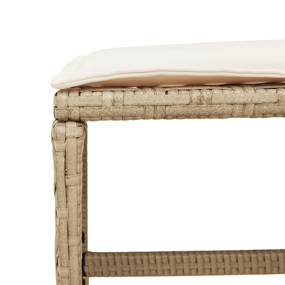 13 Piece Garden Dining Set with Cushions Beige Poly Rattan