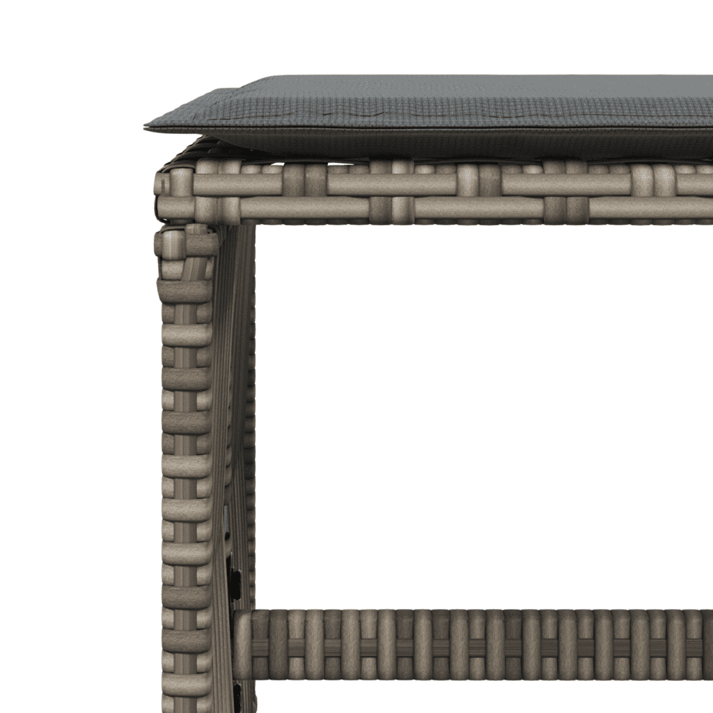 13 Piece Garden Dining Set with Cushions Grey Poly Rattan