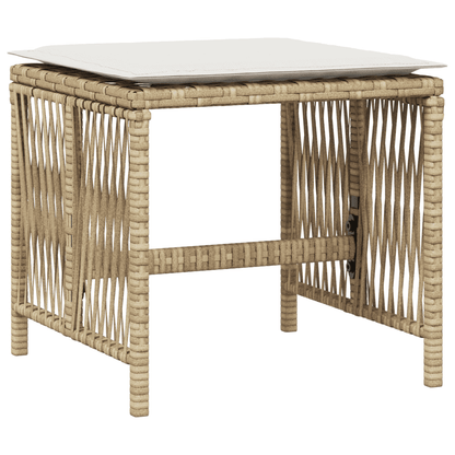 15 Piece Garden Dining Set with Cushions Beige Poly Rattan