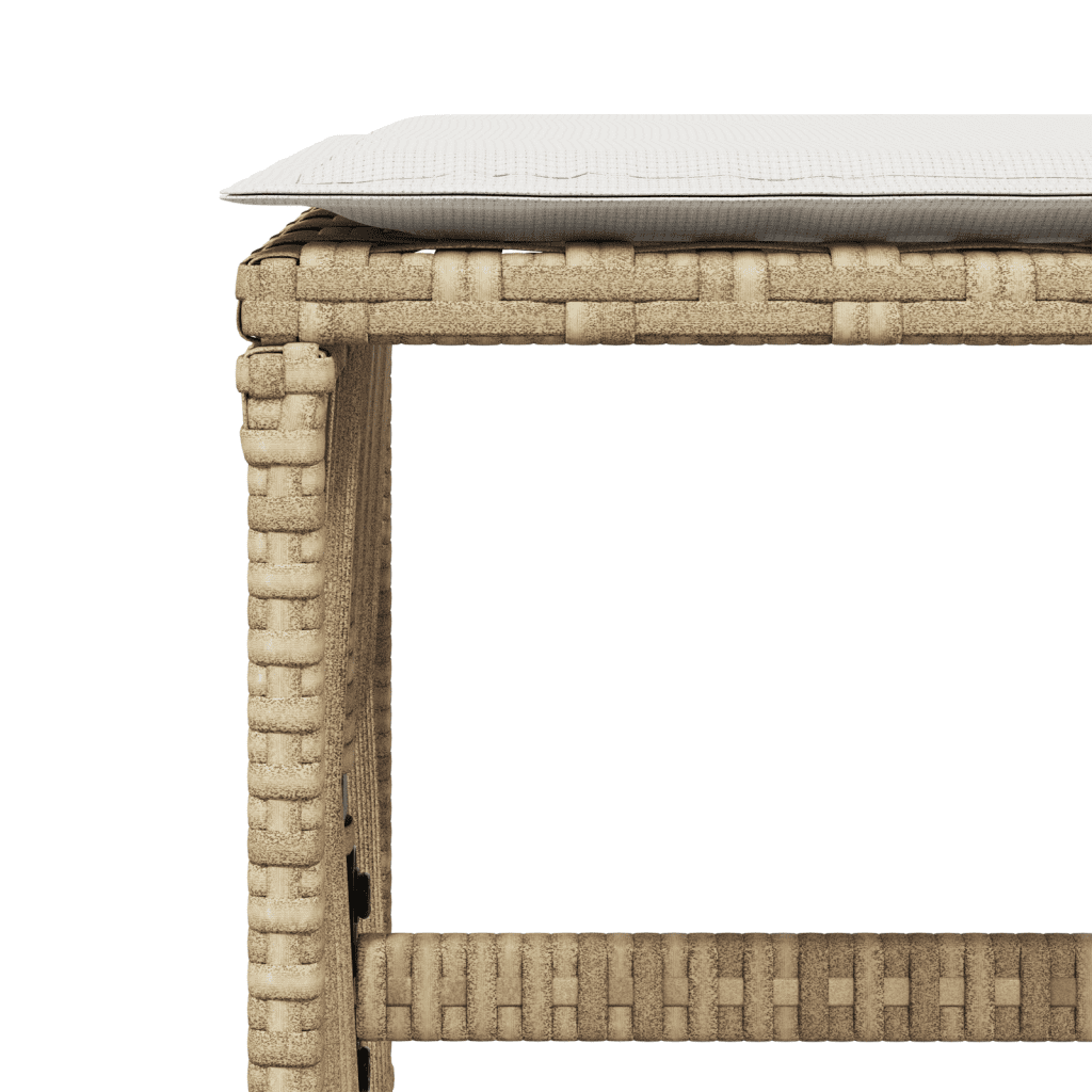 13 Piece Garden Dining Set with Cushions Beige Poly Rattan