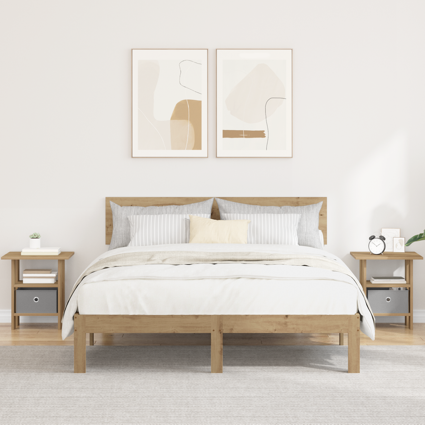 Bedside Table 2 pcs Artisan Oak 41 x 40 x 45 cm Engineered Wood