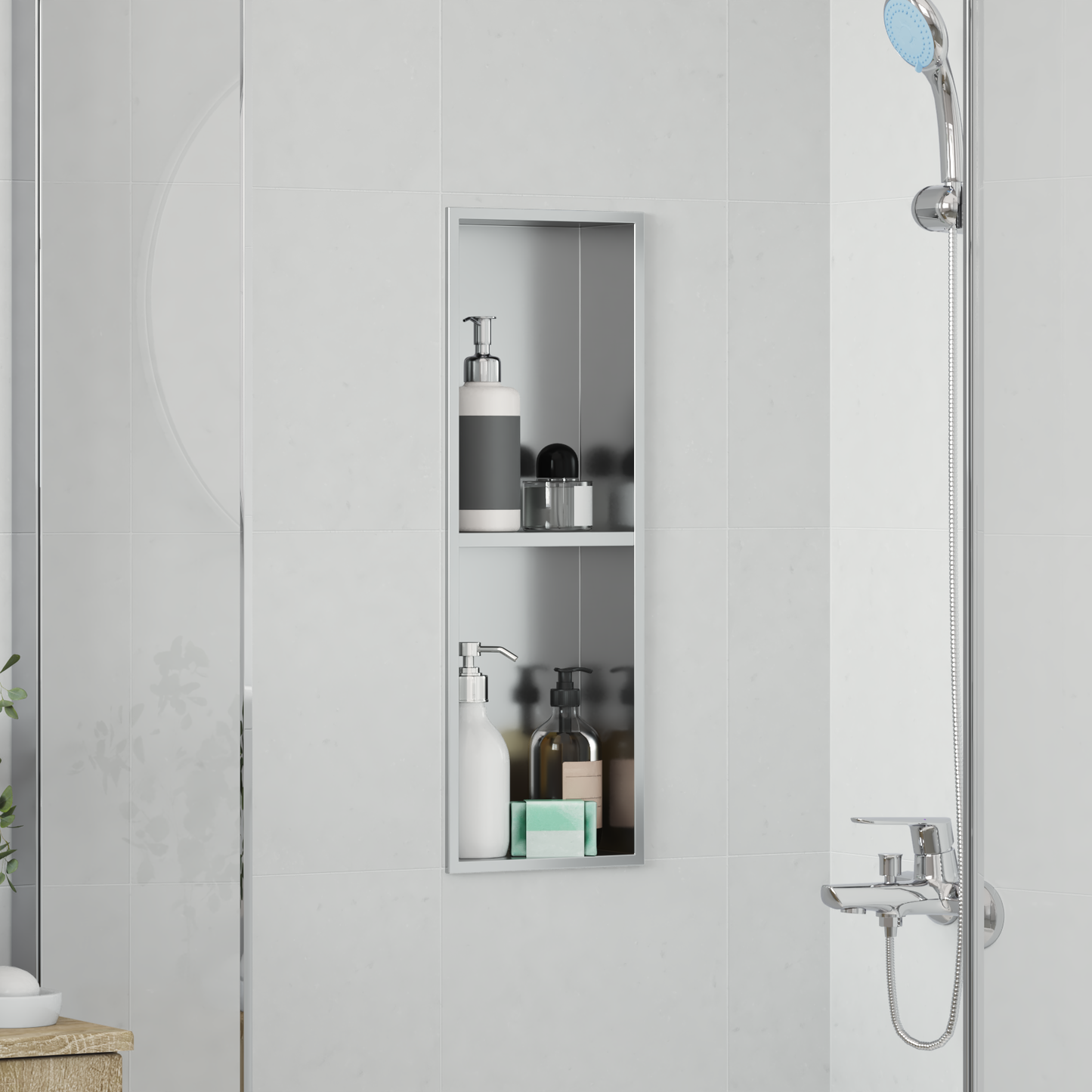 Shower Niche Silver 60 x 20 x 9.5 cm Stainless Steel