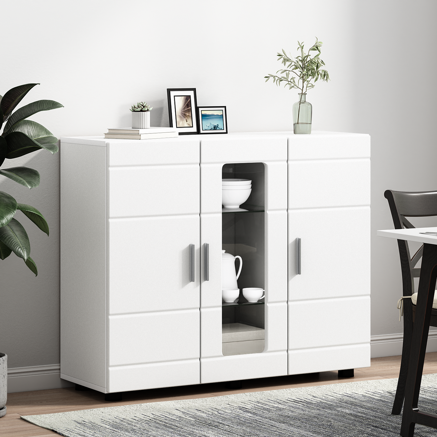 Wooden Cabinet White 88.5 x 30.5 x 73 cm Engineered Wood