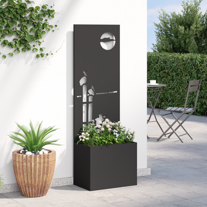 Garden Privacy Screen Black 50 x 150 cm Cold-rolled steel