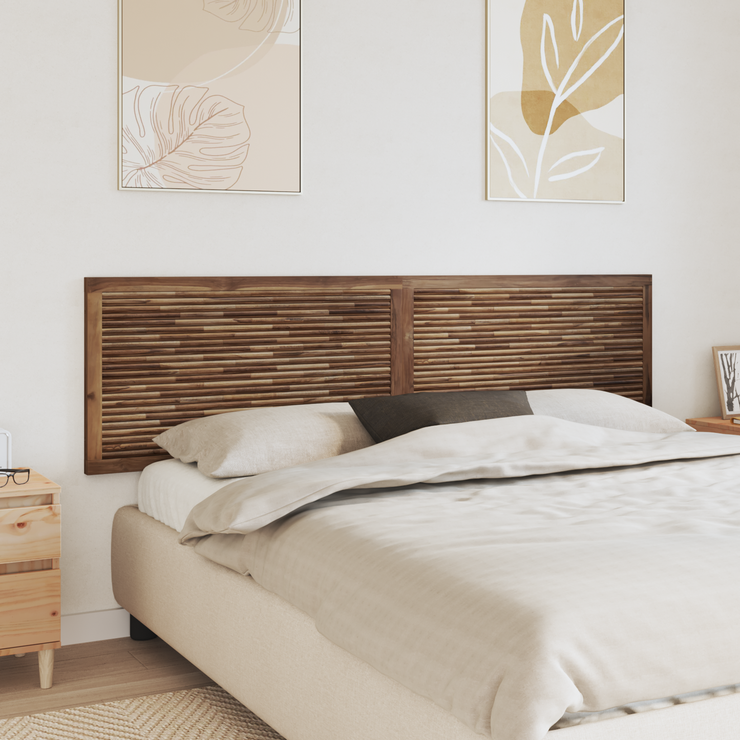 Bed Headboard Natural Solid Teak Wood