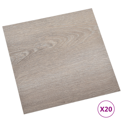 Self-adhesive Flooring Planks 30.5 x 30.5 cm 20 pcs PVC Taupe