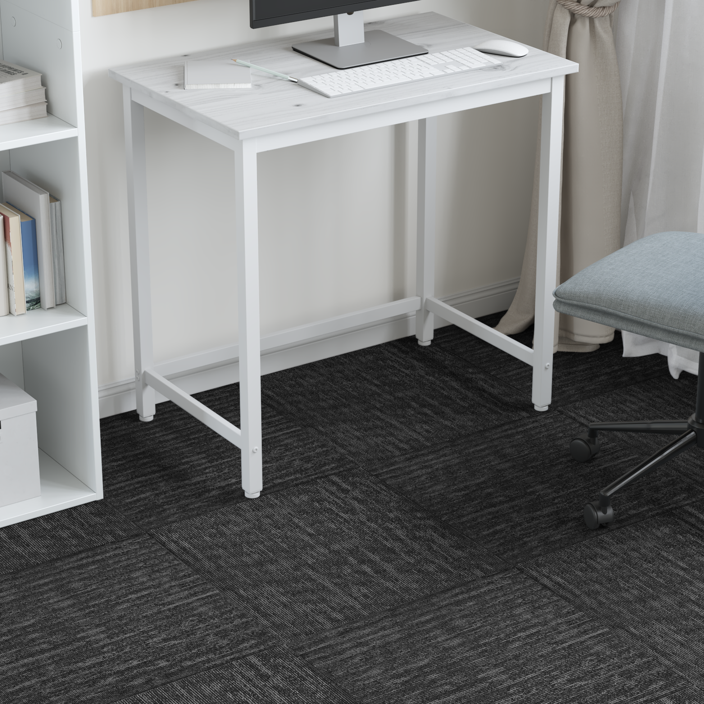 Carpet Tile Charcoal Grey 50 x 50 cm 20 pcs PP and Bitumen