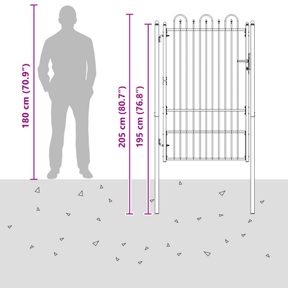 Fence Gate HORST 100 x 150 cm Steel Black Lockable
