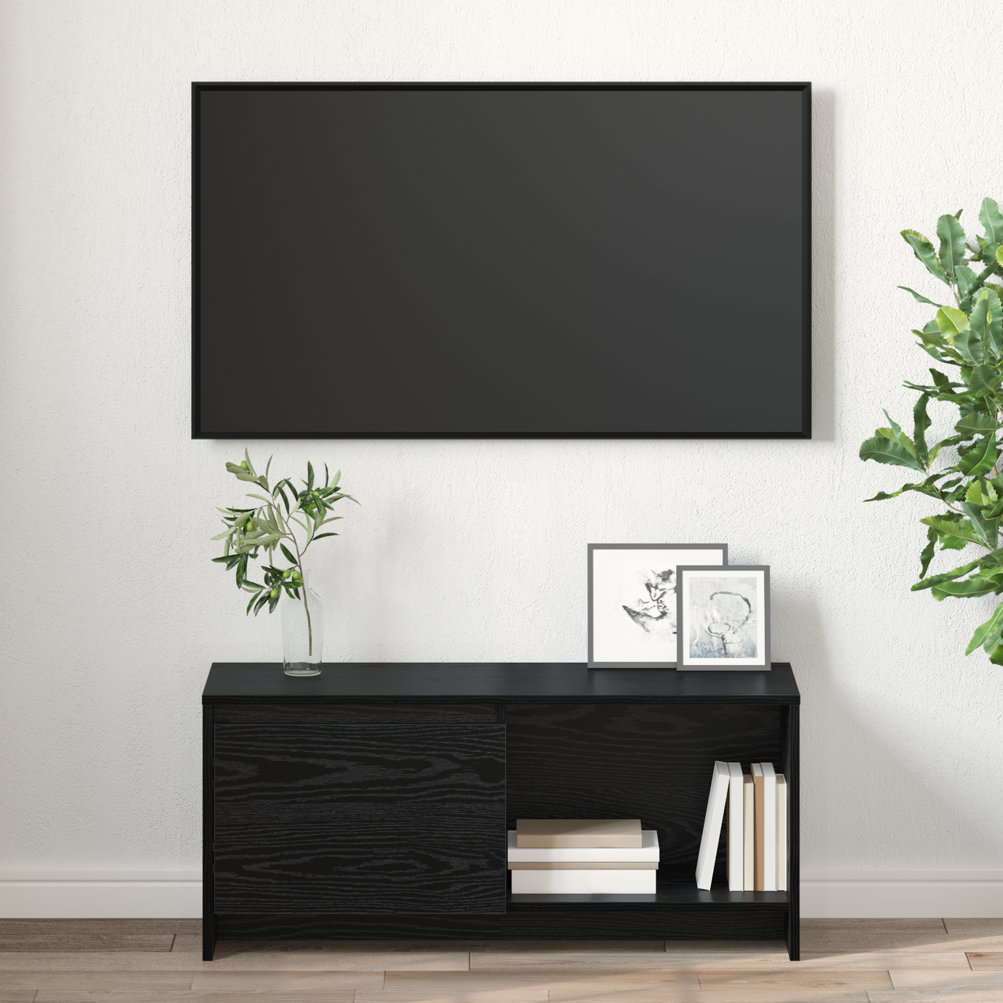 TV Cabinet Set Black Oak 90 x 35 x 40 cm Engineered Wood