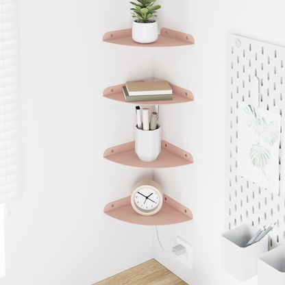 Floating Shelf with Shelf 4 pcs Pink 18 x 18 x 2 cm