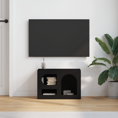 TV Cabinet ELST 60 x 35 x 40 cm Black Engineered Wood