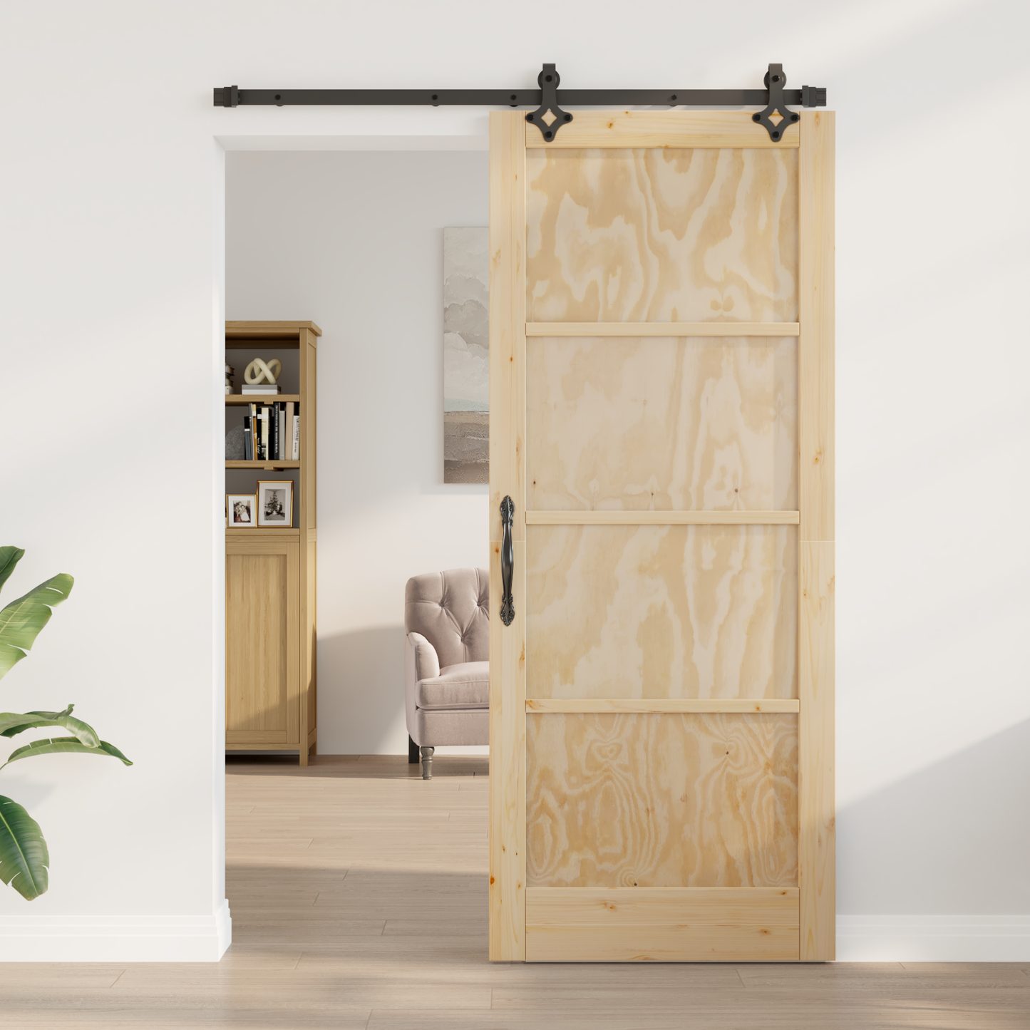 Sliding Door ORKDAL Natural 86 x 211 cm Solid Pine Wood