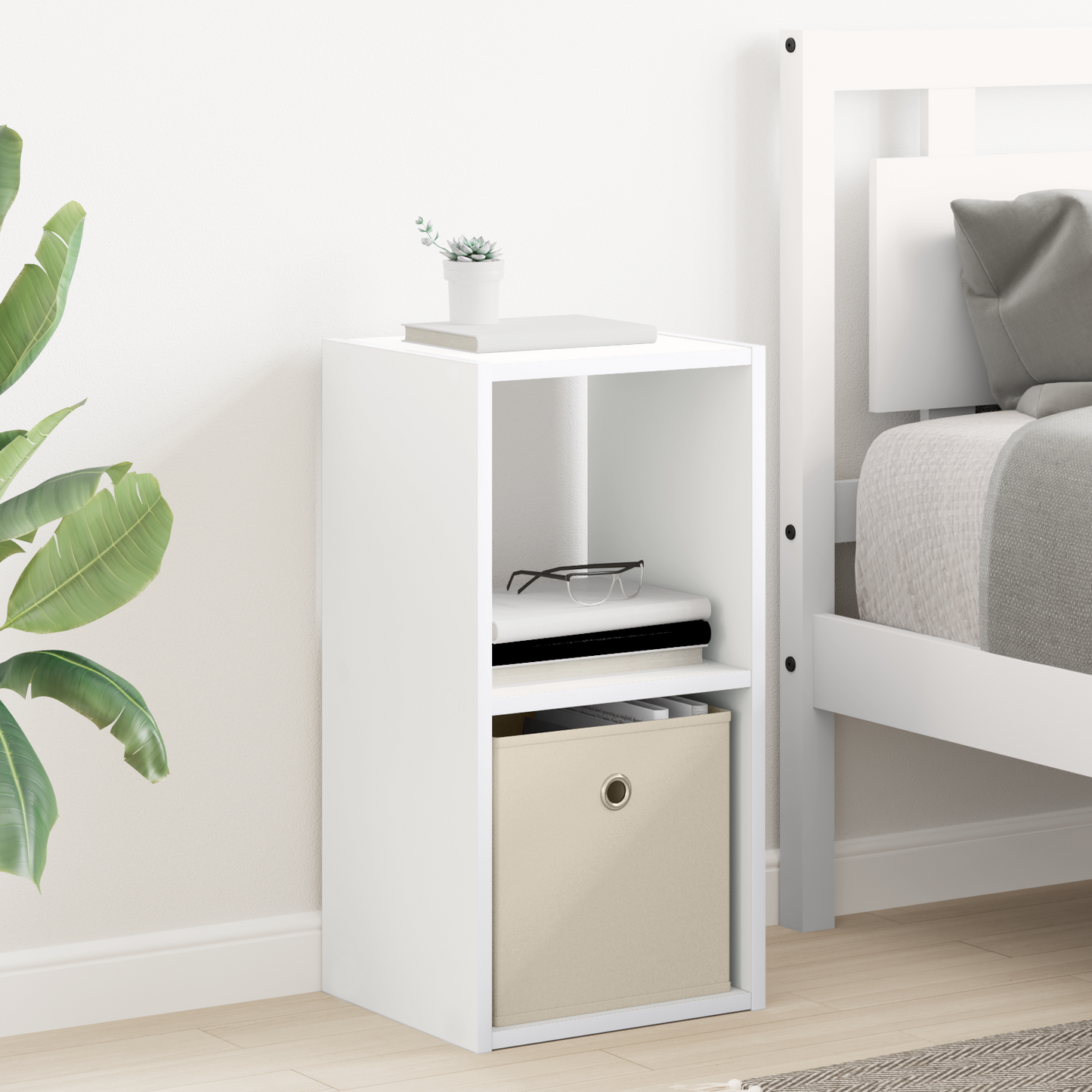 Bedside Table 2 pcs White 30.5 x 27 x 59.5 cm Engineered Wood