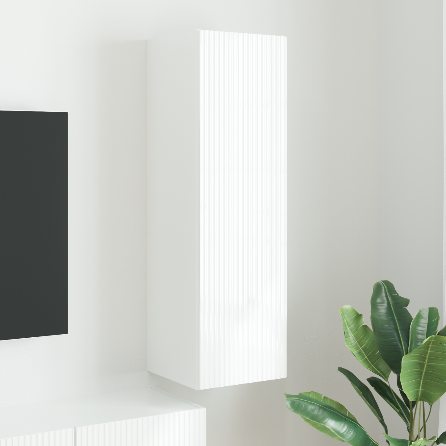 TV Wall Cabinet White 30 x 31 x 100 cm Engineered Wood