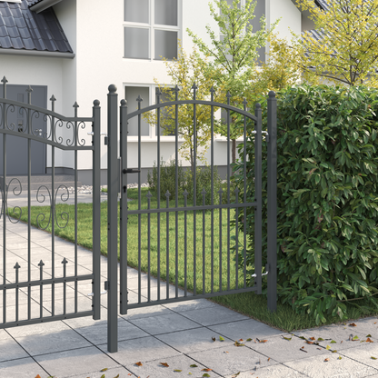 Fence Gate with Spikes EMMEN 150 x 100 cm Powder-coated steel