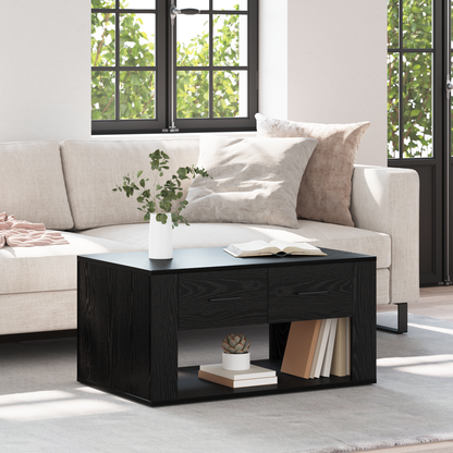 Coffee Table Black Oak 80 x 50 x 40 cm Engineered Wood
