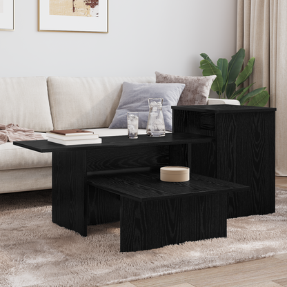 Console Table Black Oak 91.5 x 35 x 38.5 cm Engineered Wood