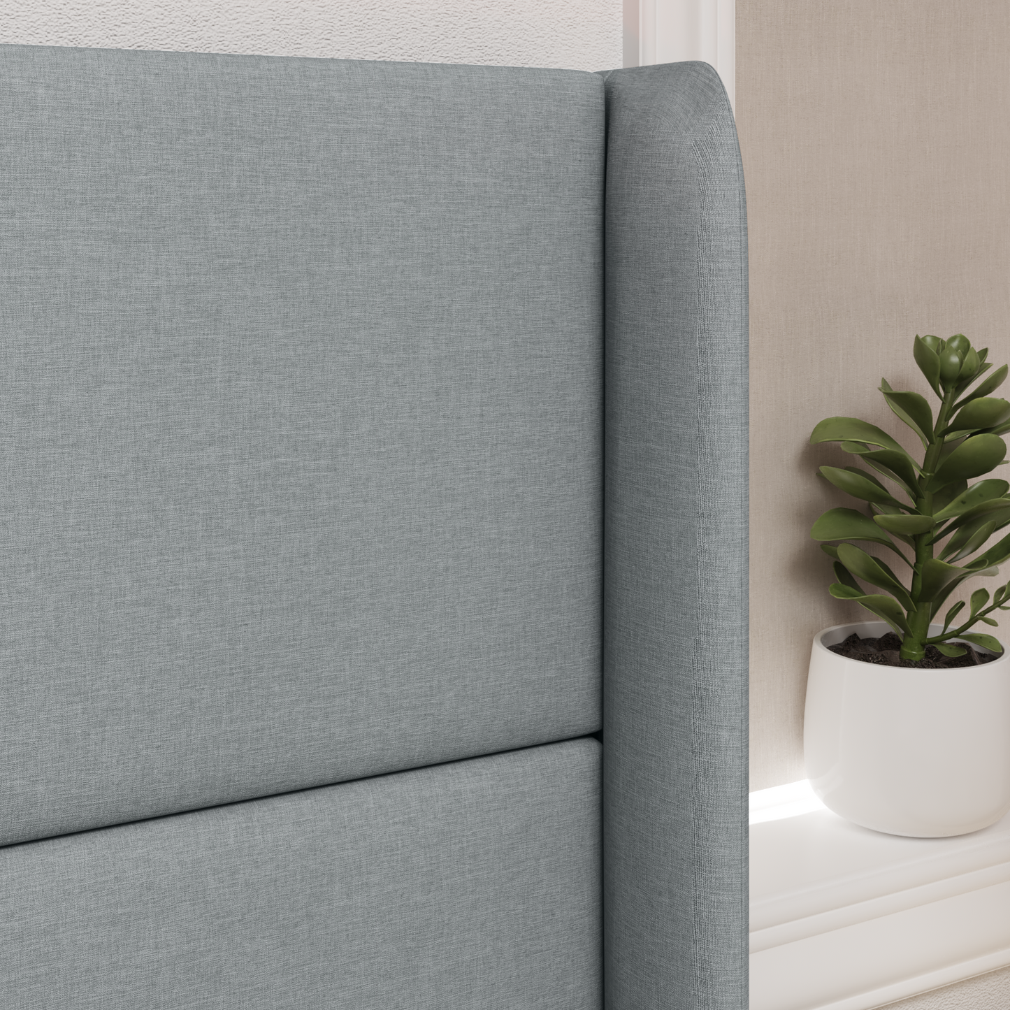 Headboard Ear Light grey 80 x 16 x 4 cm Fabric