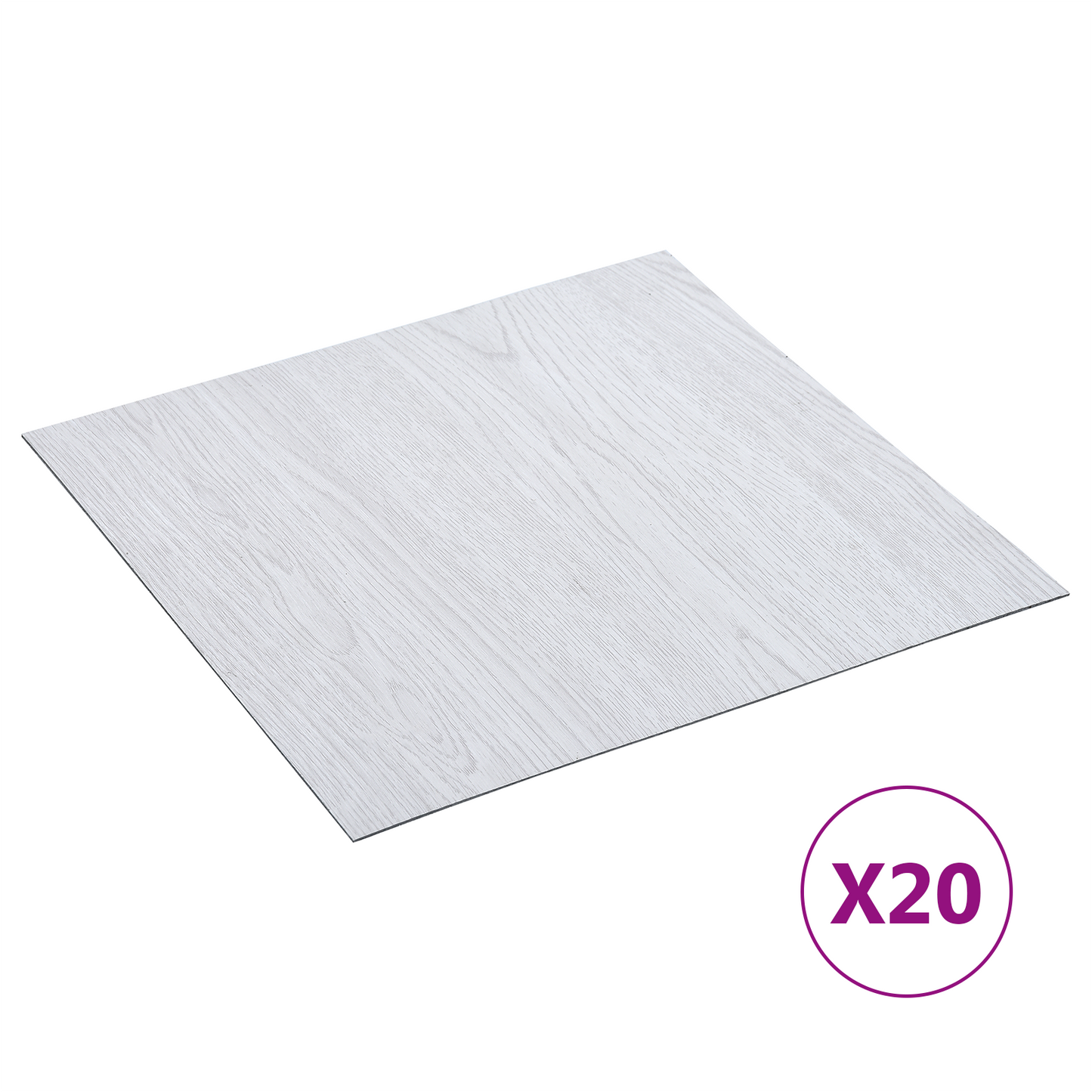 Self-adhesive Flooring Planks 30.5 x 30.5 cm 20 pcs PVC White