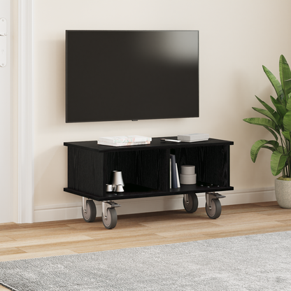 TV Stand Black Oak 68.5 x 35 x 35 cm Engineered Wood