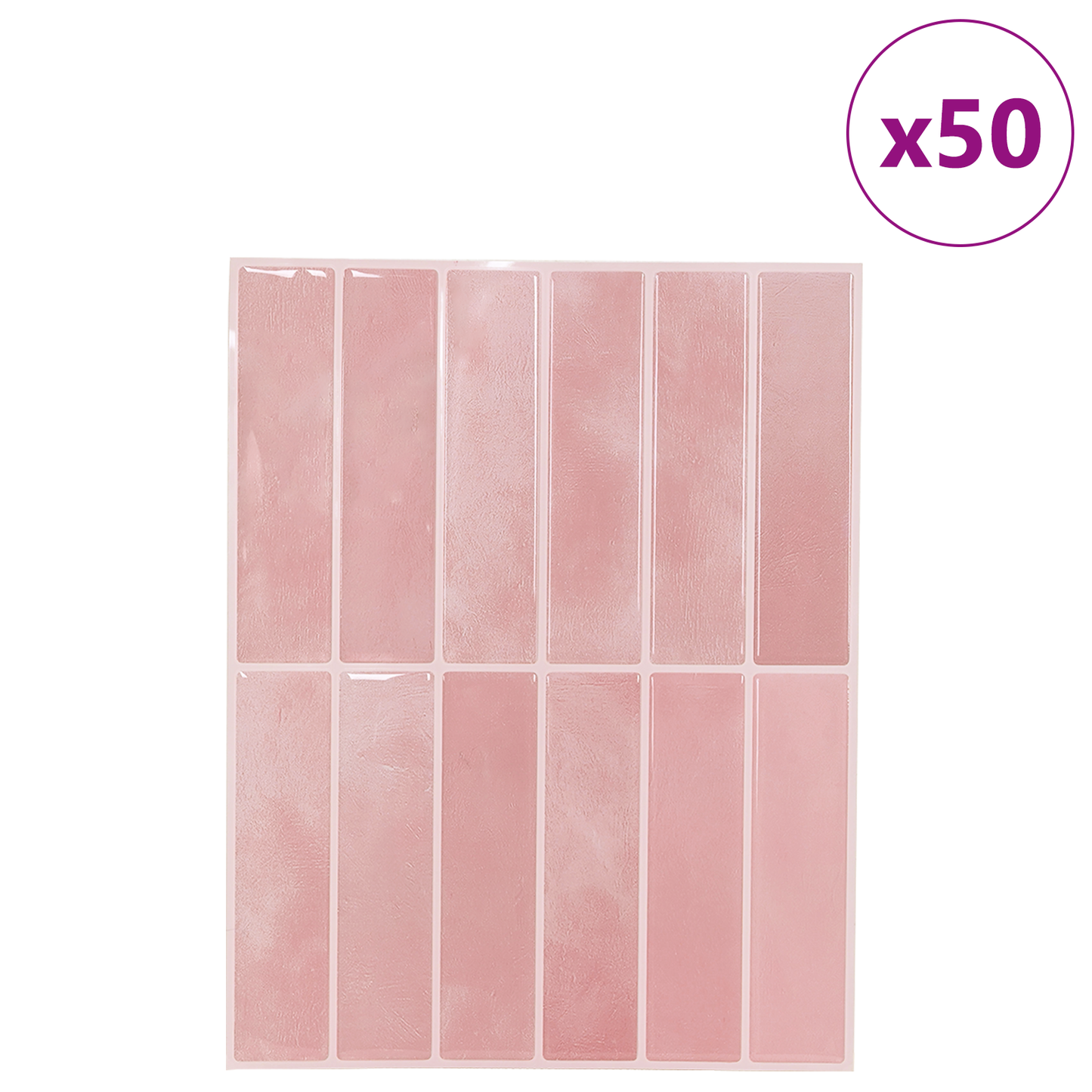 Rectangular Tile 50 pcs Pink 29 x 23 x 0.08 cm