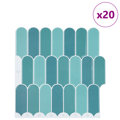 Feather Tile 20 pcs Blue 30 x 30 cm Polyurethane and PET