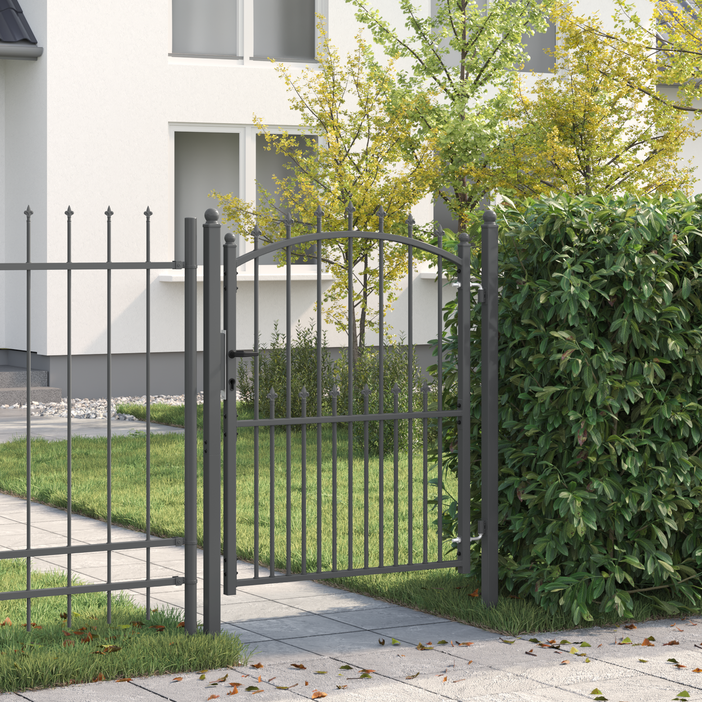 Fence Gate with Spikes EMMEN 150 x 100 cm Powder-coated steel