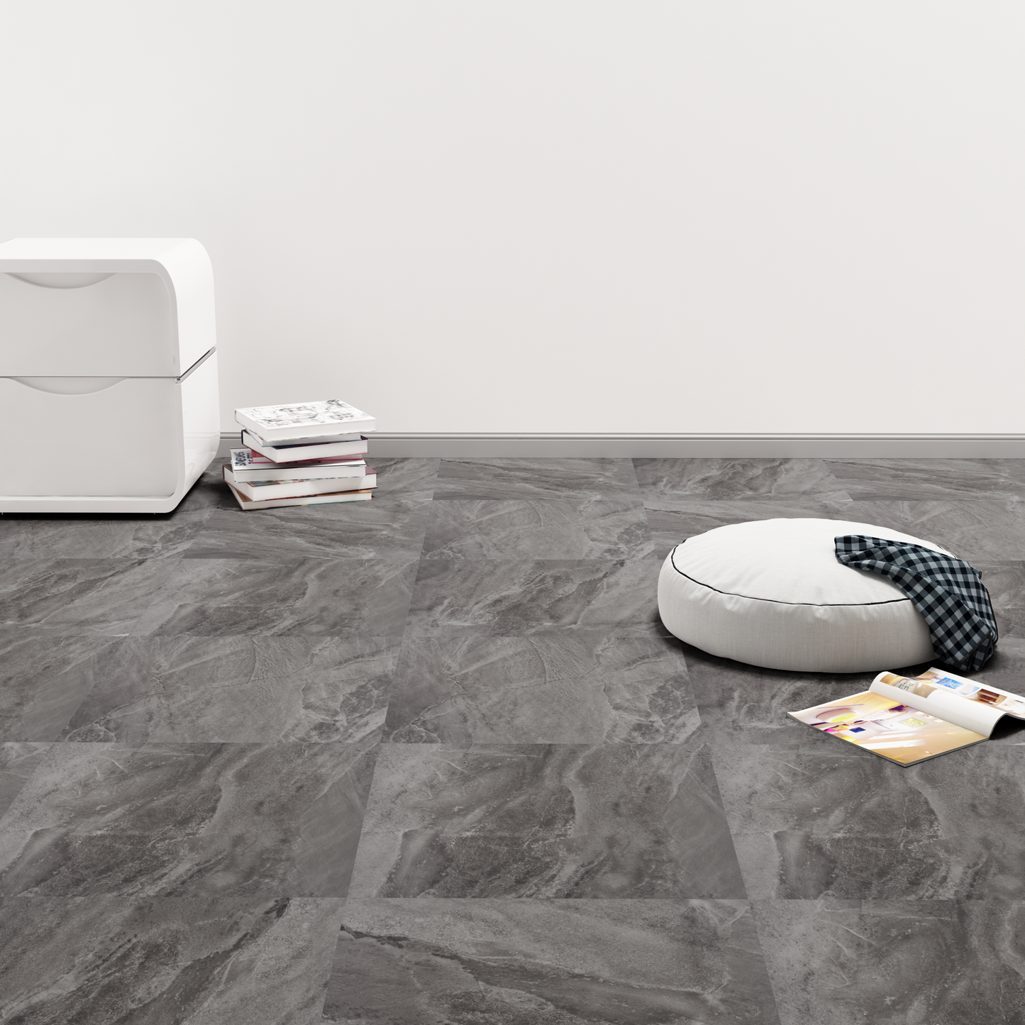Flooring Planks 5.11 m² 55 pcs PVC Black and White