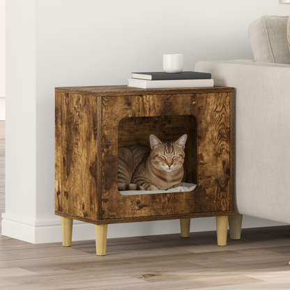 Cat House Smoked Oak 51 x 30 x 52 cm Engineered Wood