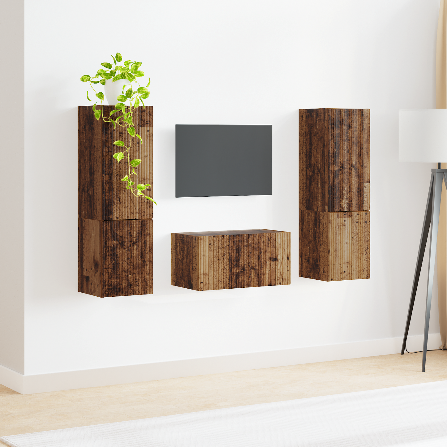 TV Cabinet Set 5 pcs Old Wood Engineered Wood