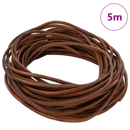 Leather Cord Light Brown Ø3 mm x 5 m Leather