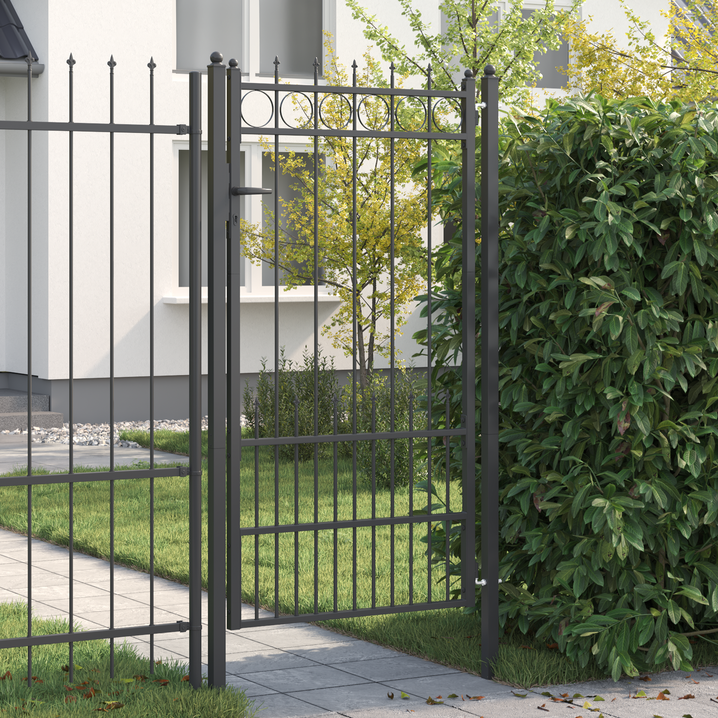 Fence Gate HORST Steel Black Lockable