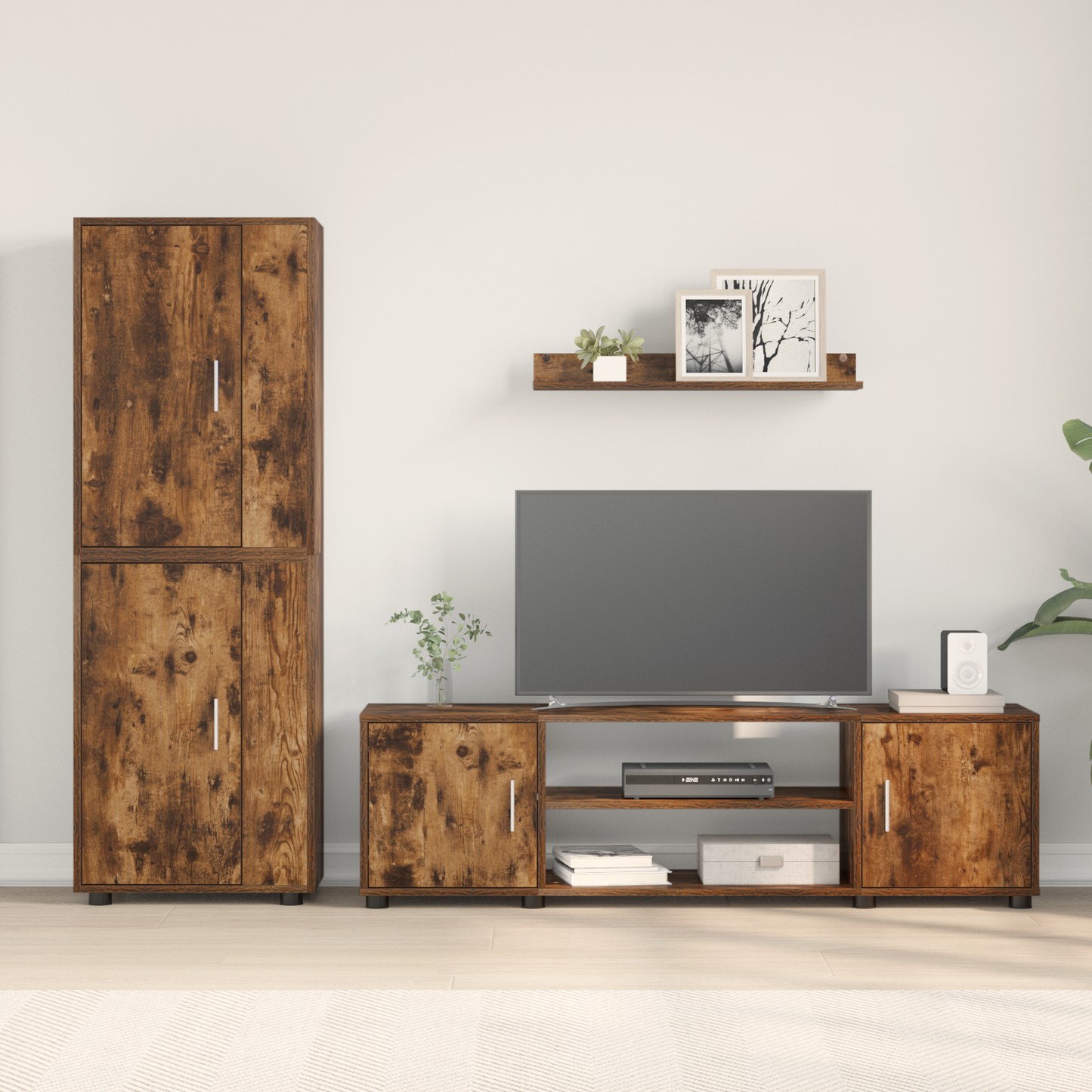 TV Cabinet Set Somoked Oak Engineered wood