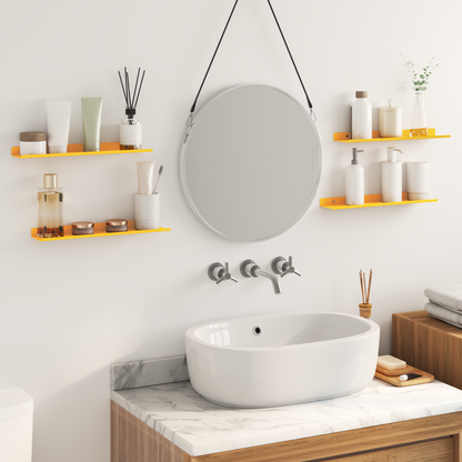 Floating Shelf 4 pcs Mustard Yellow 40 x 8.5 x 2.5 cm Steel