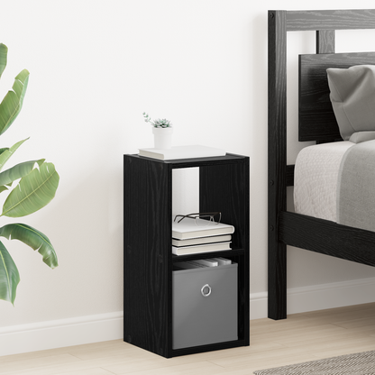 Bedside Table with Drawer 2 pcs Black Oak 25.5 x 22 x 49.5 cm
