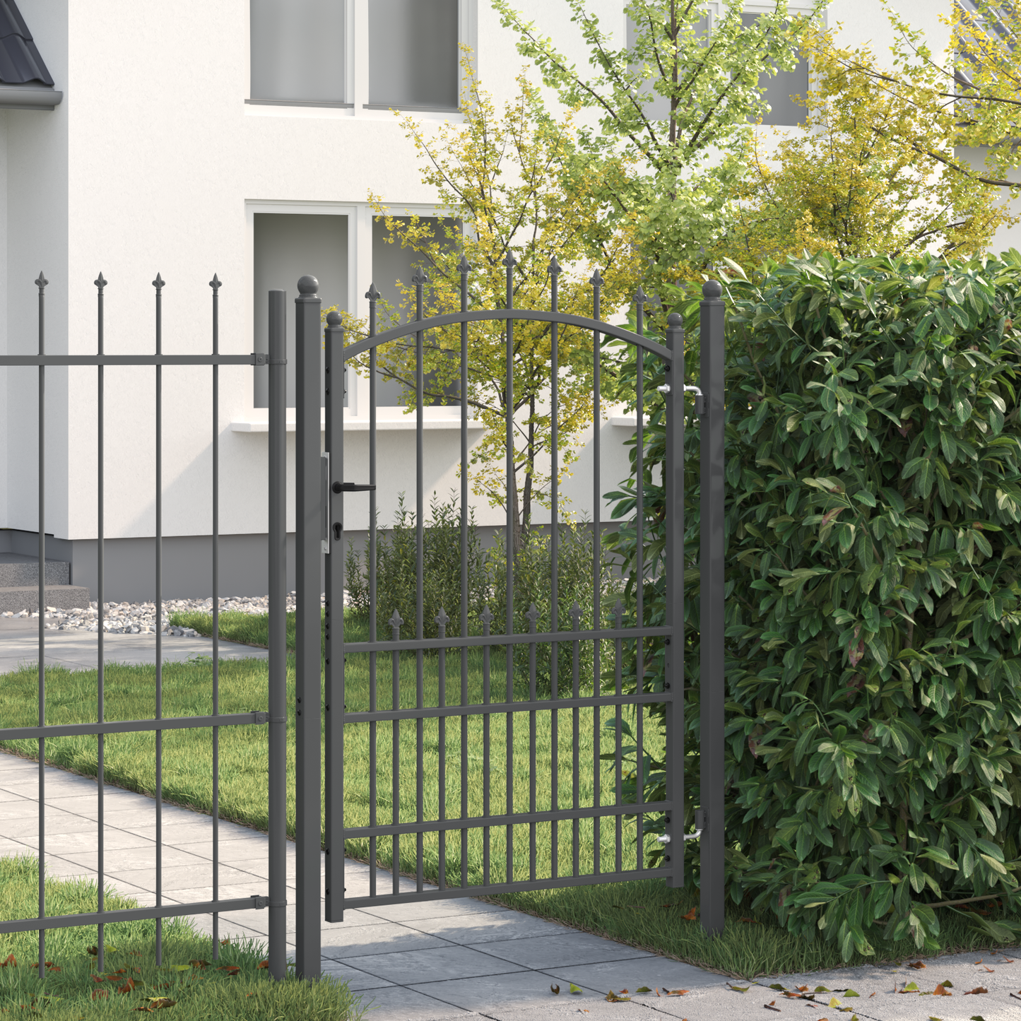 Fence Gate with Spikes EMMEN 170 x 100 cm Powder-coated steel