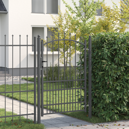 Fence Gate with Spikes EMMEN 170 x 100 cm Powder-coated steel