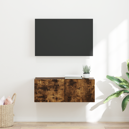 TV Wall Cabinet Smoked Oak 78.5 x 31 x 29.5 cm Engineered Wood