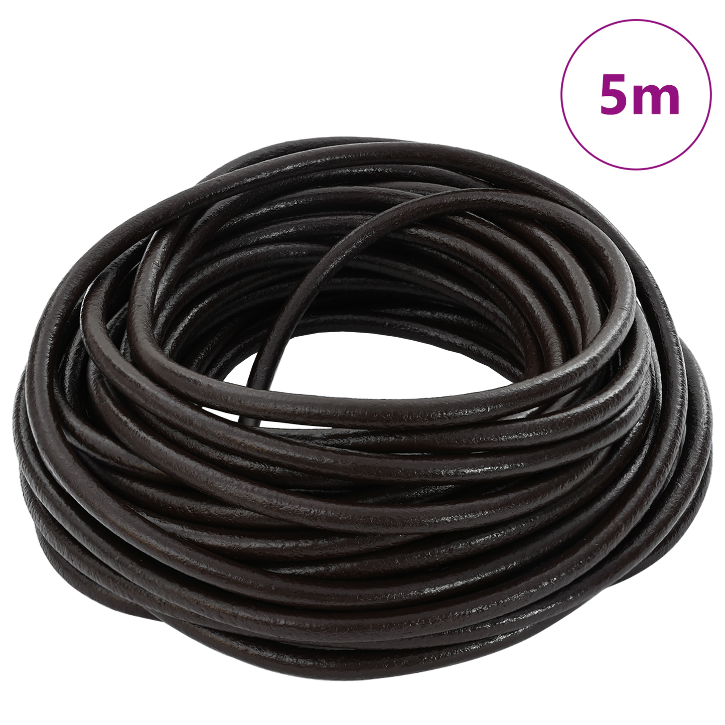 Leather Cord Dark Brown Ø4 mm x 5 m Leather