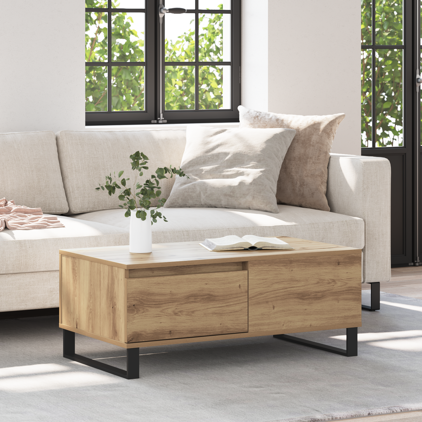 Coffee Table Artisan Oak 90 x 50 x 36.5 cm Engineered Wood