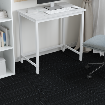Carpet Tile Striped Dark Grey 50 x 50 cm 4 pcs PP and Bitumen