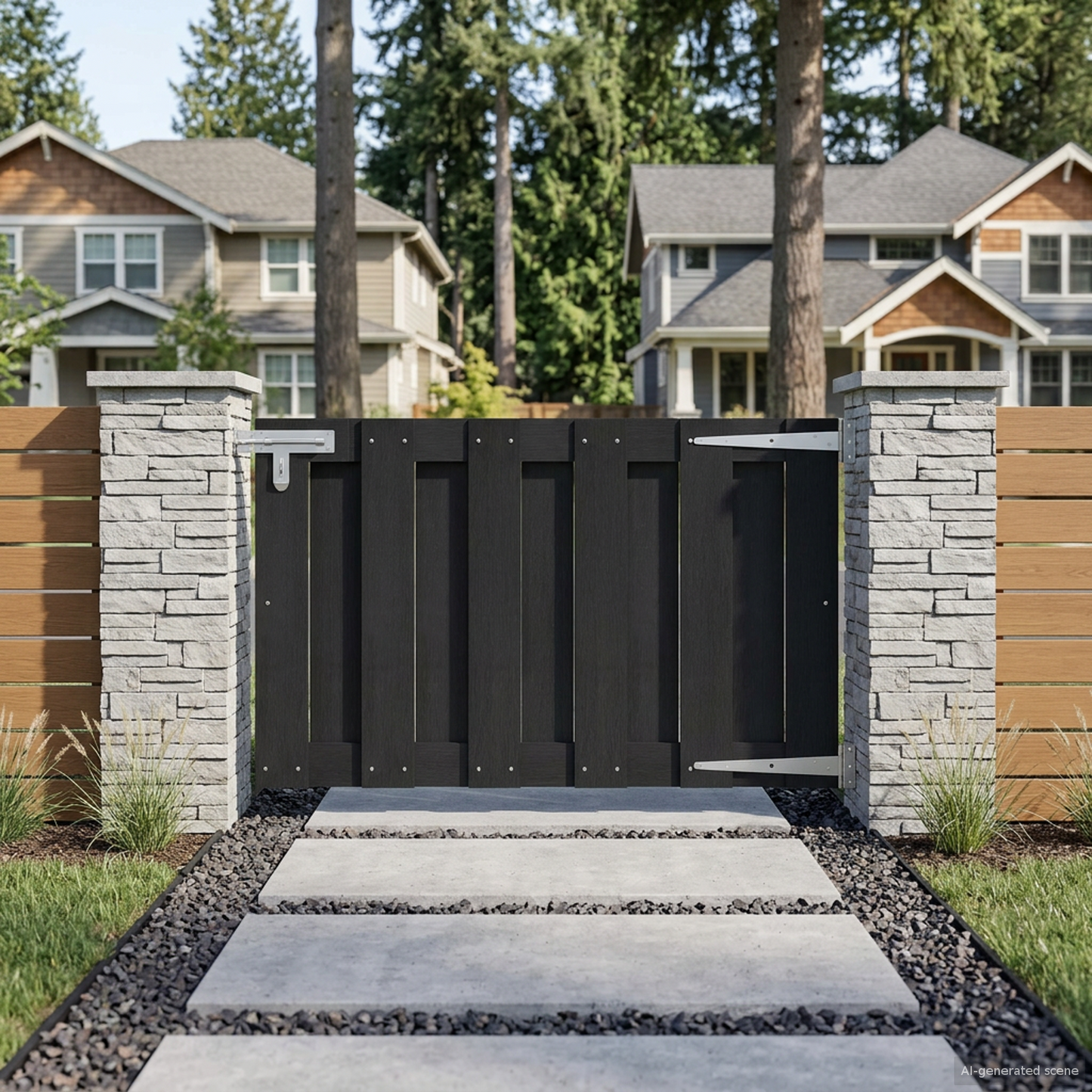 Garden Gate 100 x 60 cm WPC and Aluminium Black