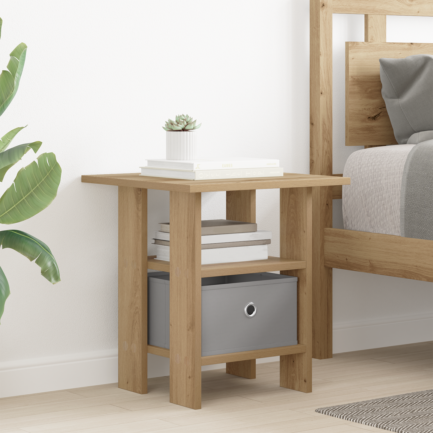 Bedside Table Artisan Oak 41 x 40 x 45 cm Engineered Wood