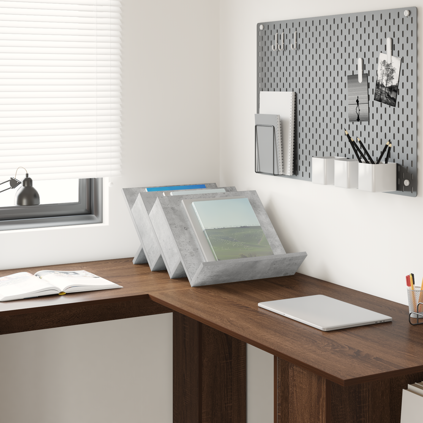 Magazine Rack Concerte Grey 53 x 40 x 28.5 cm Engineered Wood