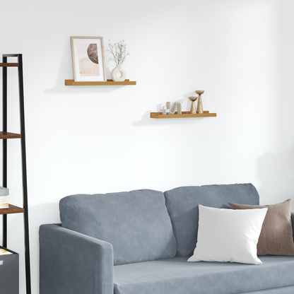 Wall Shelf with Shelf 2 pcs Beige 40 x 9 x 3 cm Engineered Wood