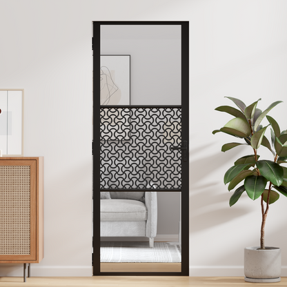 Glass Door Fretwork Black 76 x 3.5 x 201.5 cm Aluminium