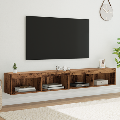 TV Cabinet Set 2 pcs Old Wood 100 x 30 x 30 cm Engineered Wood