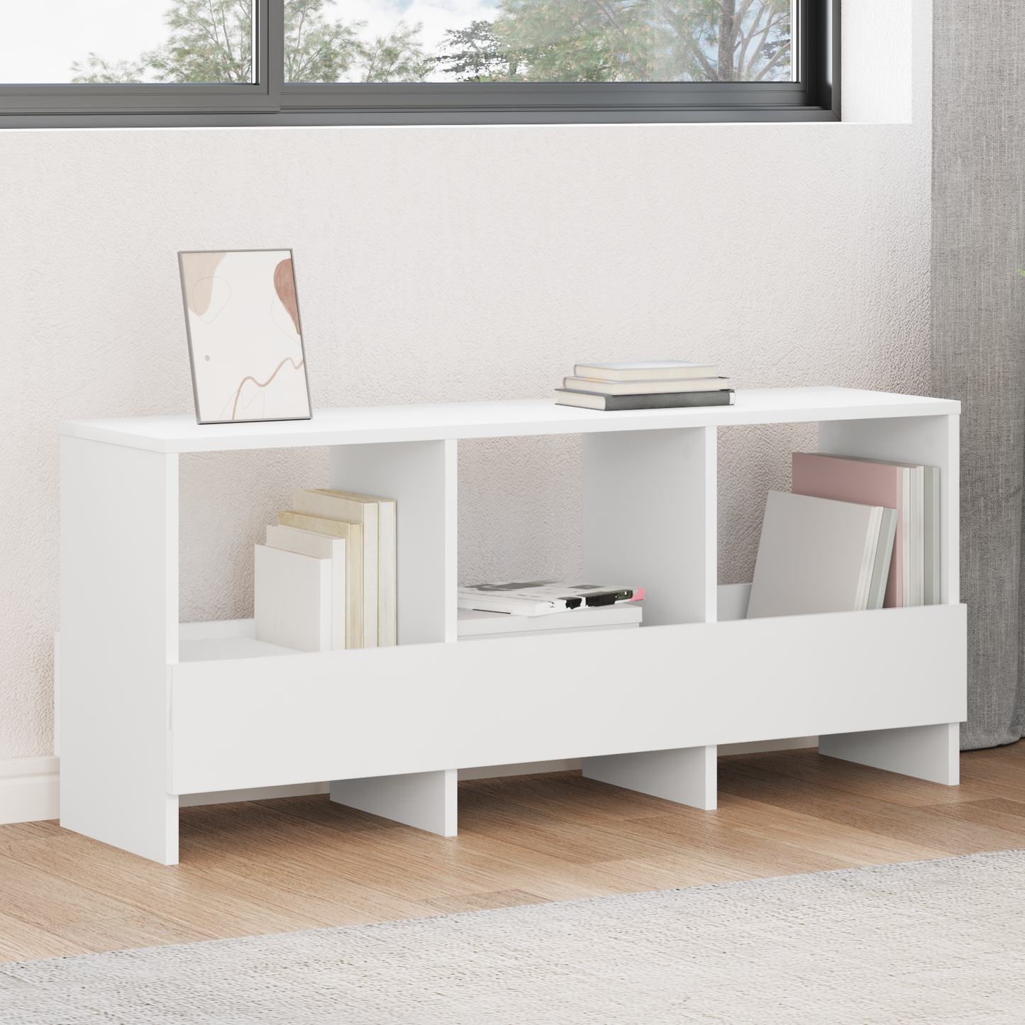 Magazine Rack White 102 x 30 x 45 cm
