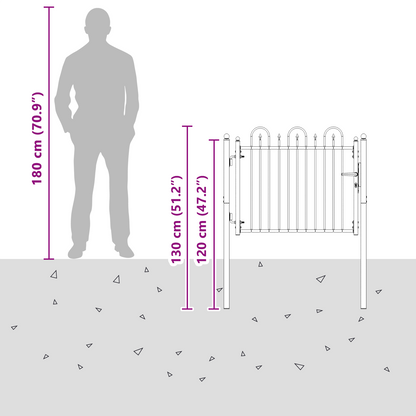 Fence Gate HORST 100 x 75 cm Metal Black Lockable